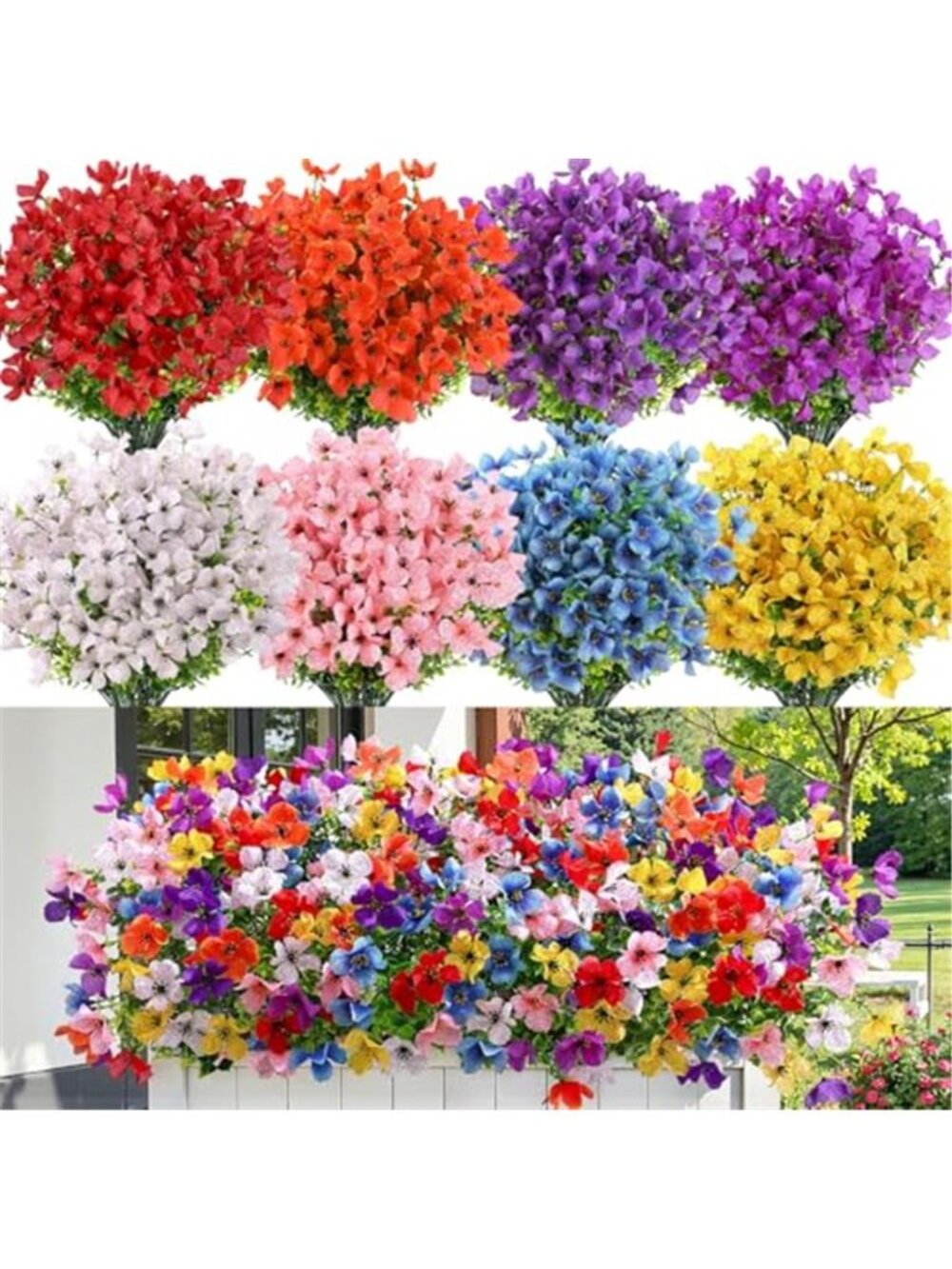 Artificial Flowers Outdoor Decor Fake Silk Daisies Eucalyptus UV Resistant 20pcs